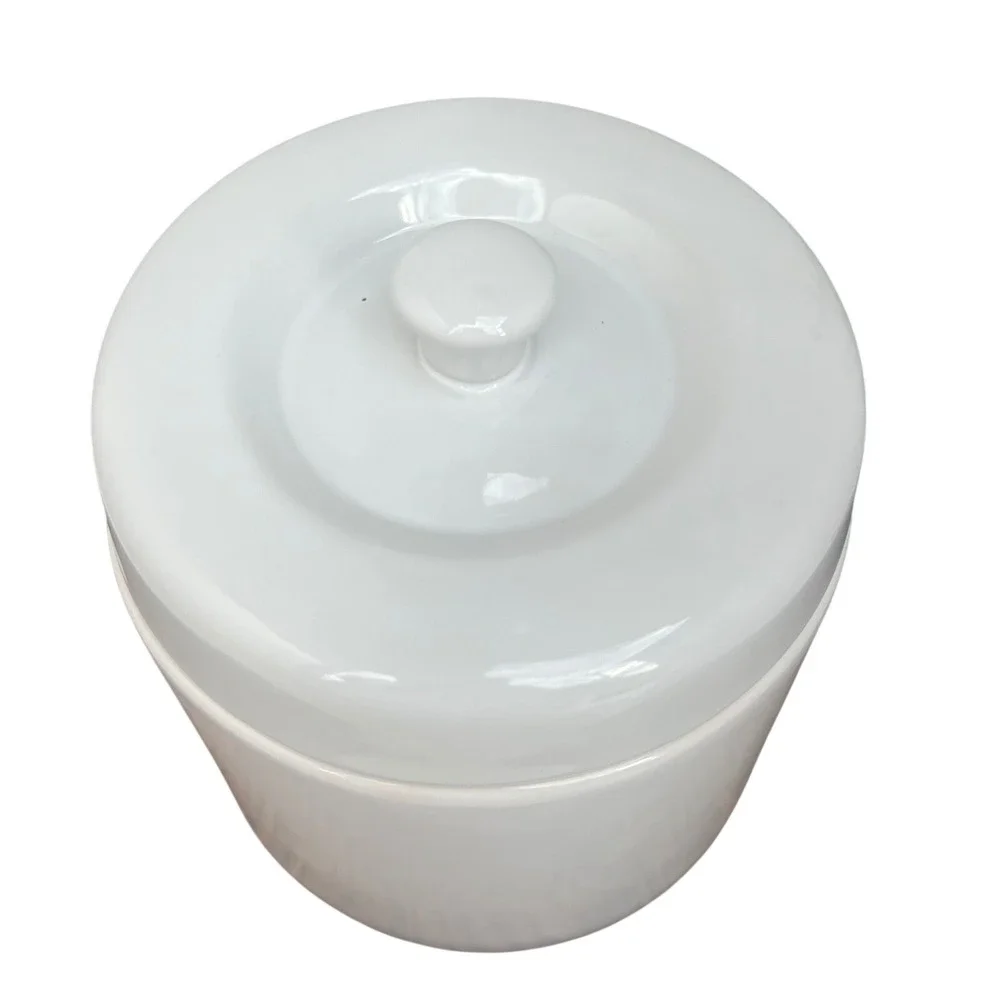 Canister White Ceramic Minimalist‎ Home Decor Small Storage Jar Modern Style
